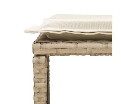 Set de muebles de jardín con cojines apilables 5 pzas beige