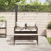 Set comedor de jardín 3 piezas y cojines ratán sintético marrón