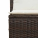 Set comedor de jardín 3 piezas y cojines ratán sintético marrón