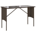 Set comedor de jardín 3 piezas y cojines ratán sintético marrón