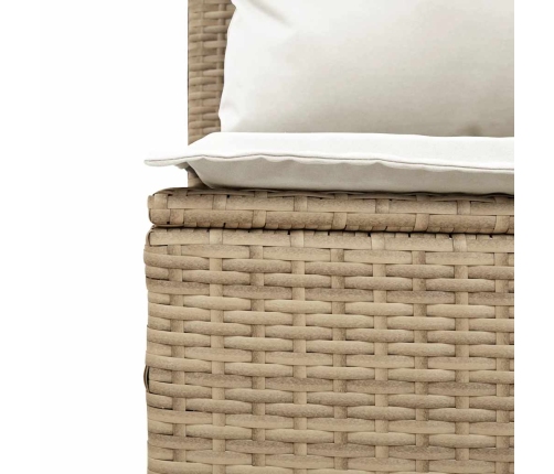 Set comedor de jardín 3 pzas con cojines ratán sintético beige