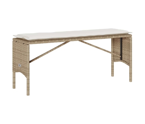 Set comedor de jardín 3 pzas con cojines ratán sintético beige
