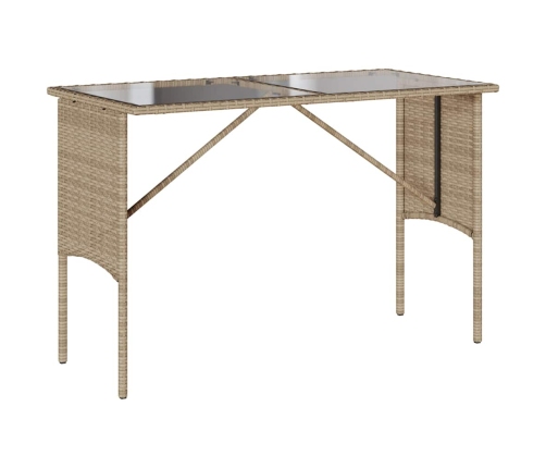 Set comedor de jardín 3 pzas con cojines ratán sintético beige