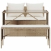 Set comedor de jardín 3 pzas con cojines ratán sintético beige