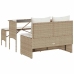 Set comedor de jardín 3 pzas con cojines ratán sintético beige