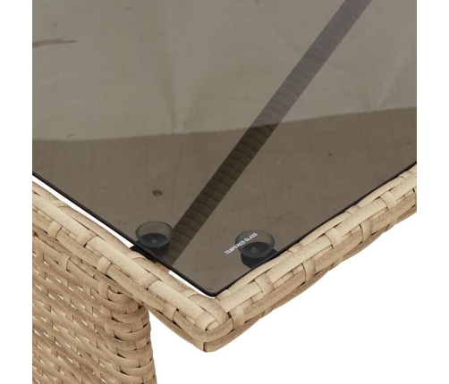 Set comedor de jardín 3 pzas con cojines ratán sintético beige
