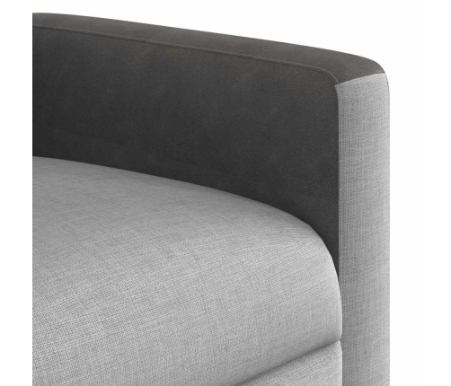 Sillón de masaje reclinable de tela gris nube