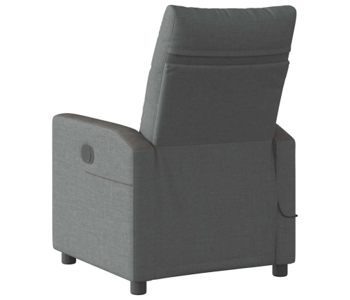 Sillón de masaje reclinable de tela gris oscuro