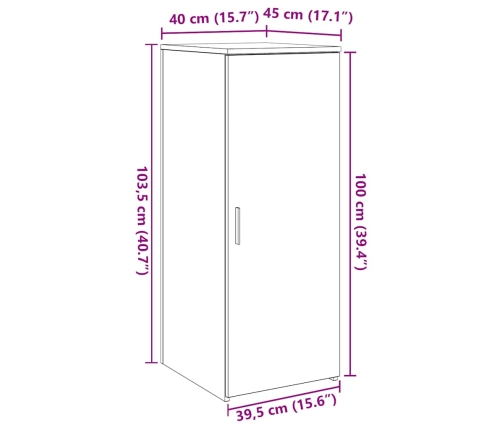 Armario de madera de ingeniería roble sonoma 40x45x103,5 cm