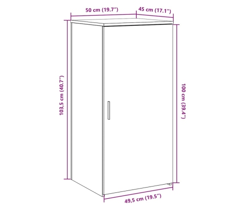 Armario de madera de ingeniería roble sonoma 50x45x103,5 cm