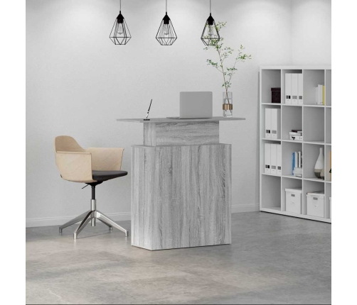 Mostrador recepción sonoma gris 100x40x104cm madera ingeniería