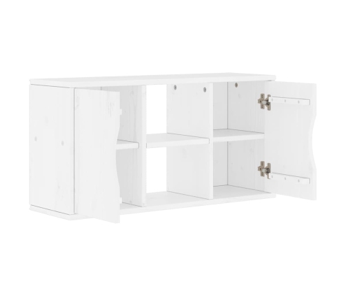 Mueble de TV ODDA madera maciza de pino blanco 79x24x40 cm