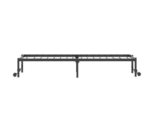 Estructura de cama sin colchón plegable negro acero 75x190 cm