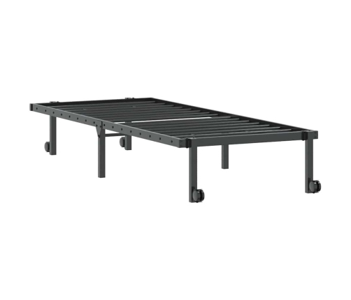 Estructura de cama sin colchón plegable negro acero 75x190 cm