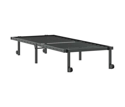 Estructura de cama sin colchón plegable negro acero 80x200 cm