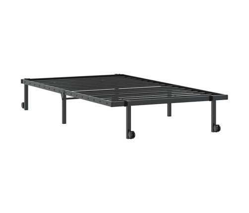 Estructura de cama sin colchón plegable negro acero 107x203 cm