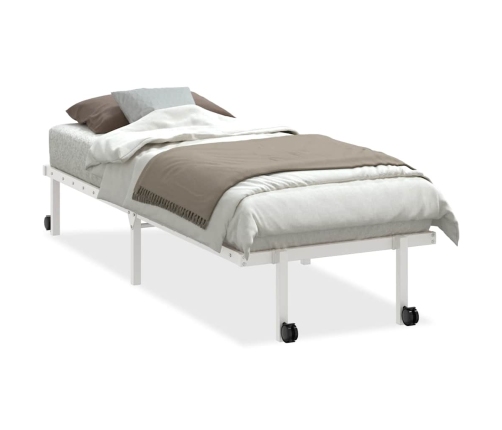 Estructura de cama sin colchón plegable blanco acero 75x190 cm