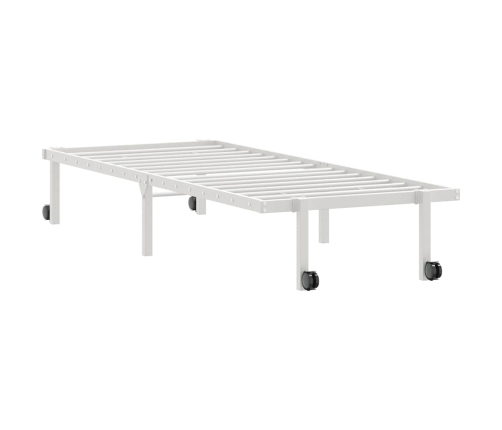 Estructura de cama sin colchón plegable blanco acero 75x190 cm