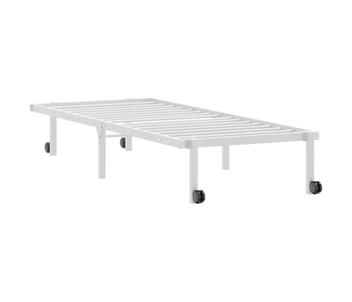 Estructura de cama sin colchón plegable blanco acero 75x190 cm