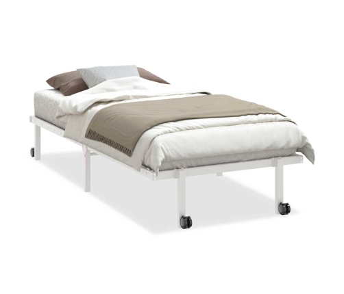 Estructura de cama sin colchón plegable blanco acero 90x190 cm