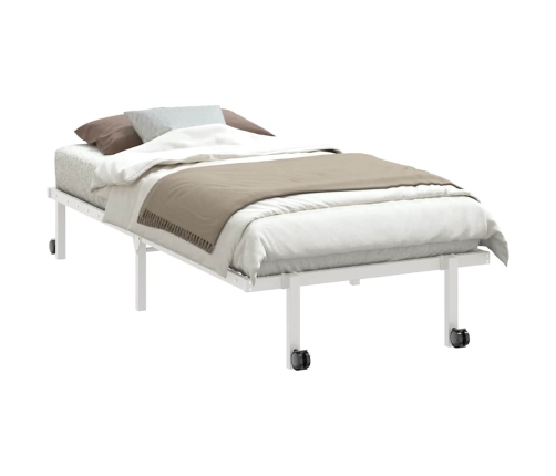 Estructura de cama sin colchón plegable blanco acero 90x190 cm