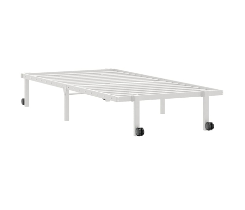 Estructura de cama sin colchón plegable blanco acero 90x190 cm