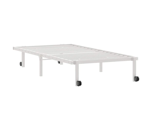 Estructura de cama sin colchón plegable blanco acero 90x190 cm