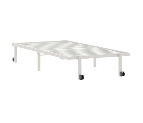 Estructura de cama sin colchón plegable blanco acero 90x200 cm