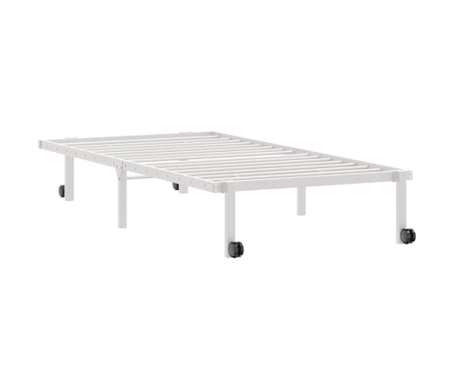 Estructura de cama sin colchón plegable blanco acero 90x200 cm