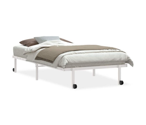 Estructura de cama sin colchón plegable blanco acero 100x190 cm