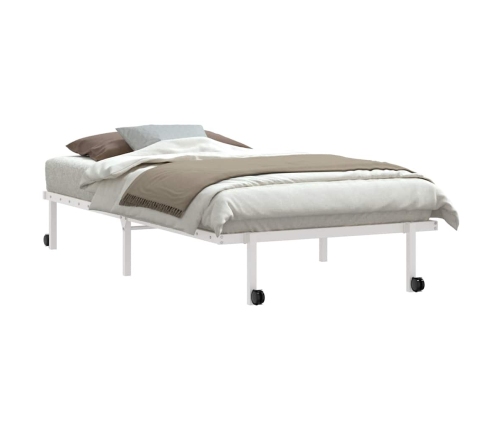 Estructura de cama sin colchón plegable blanco acero 100x190 cm