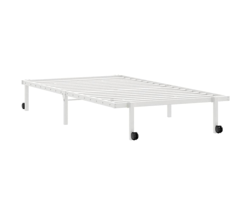 Estructura de cama sin colchón plegable blanco acero 100x190 cm