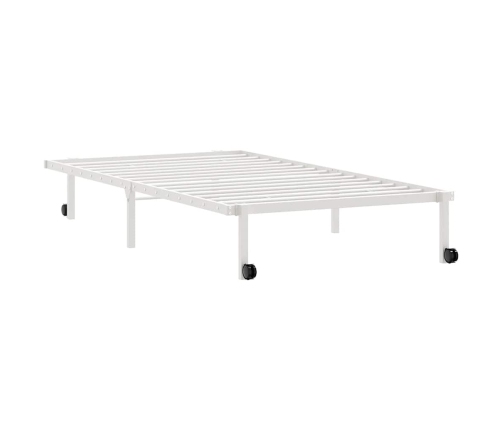 Estructura de cama sin colchón plegable blanco acero 100x190 cm