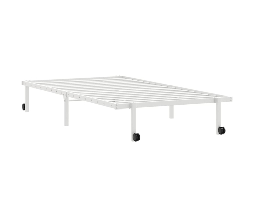 Estructura de cama sin colchón plegable blanco acero 100x200 cm