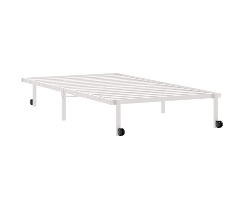 Estructura de cama sin colchón plegable blanco acero 100x200 cm