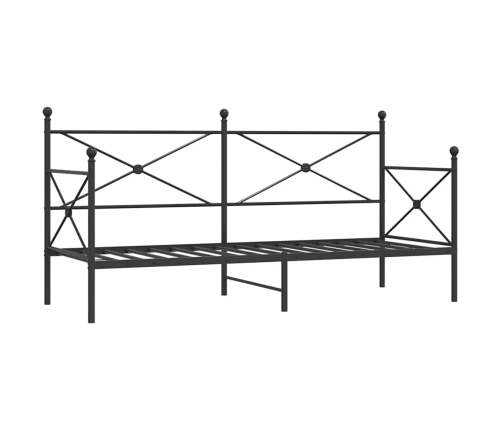 Sofá cama sin colchón terciopelo negro 90x190 cm acero