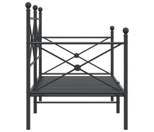 Sofá cama sin colchón terciopelo negro 90x190 cm acero