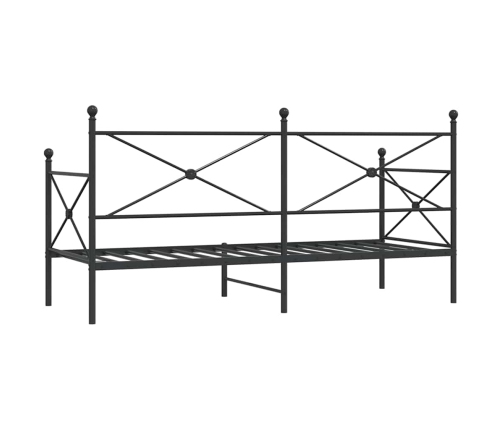 Sofá cama sin colchón terciopelo negro 90x190 cm acero