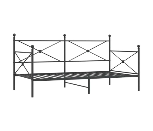 Sofá cama sin colchón terciopelo negro 100x200 cm acero