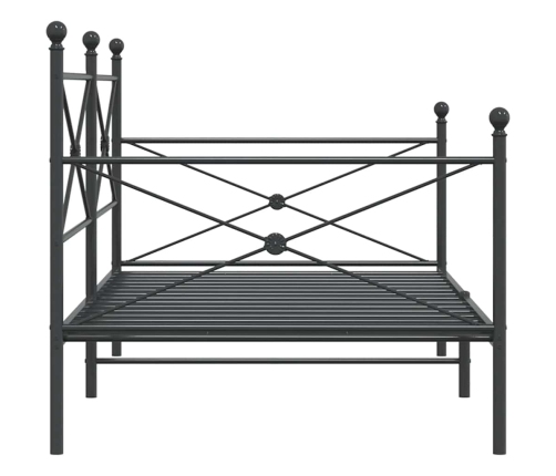 Sofá cama sin colchón terciopelo negro 100x200 cm acero