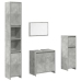 Juego muebles de baño 4 pzas madera contrachapada gris hormigón