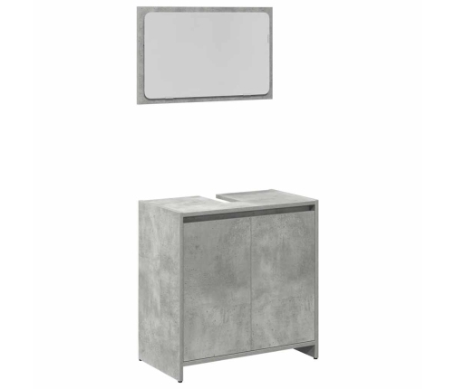 Juego muebles de baño 4 pzas madera contrachapada gris hormigón