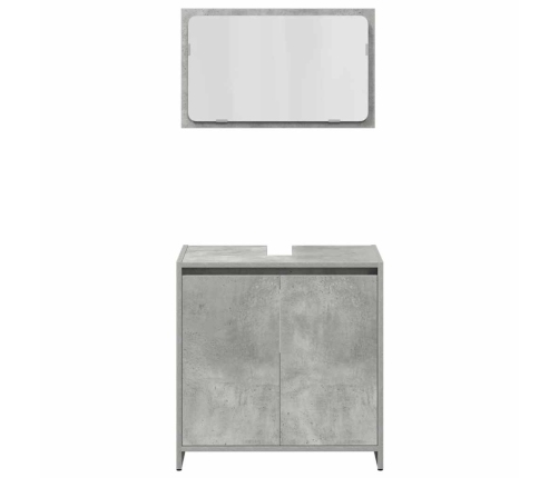 Juego muebles de baño 4 pzas madera contrachapada gris hormigón