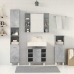 Juego muebles de baño 4 pzas madera contrachapada gris hormigón