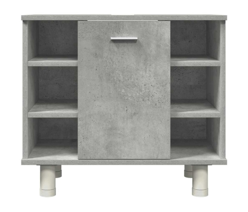 Juego muebles de baño 4 pzas madera contrachapada gris hormigón