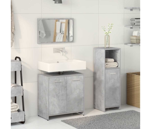 Set muebles de baño 2 piezas madera contrachapada gris hormigón