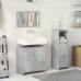 Set muebles de baño 2 piezas madera contrachapada gris hormigón