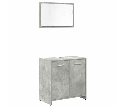 Set muebles de baño 2 piezas madera contrachapada gris hormigón