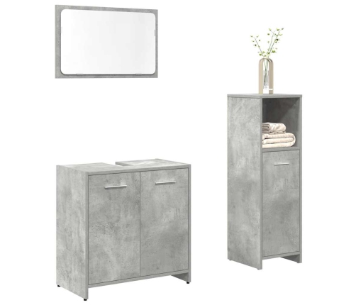 Set muebles de baño 2 piezas madera contrachapada gris hormigón