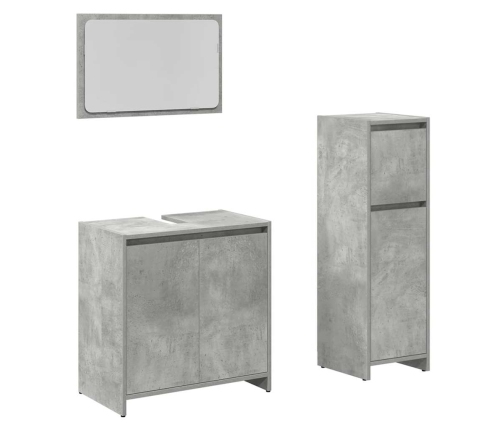 Set muebles de baño 2 piezas madera contrachapada gris hormigón